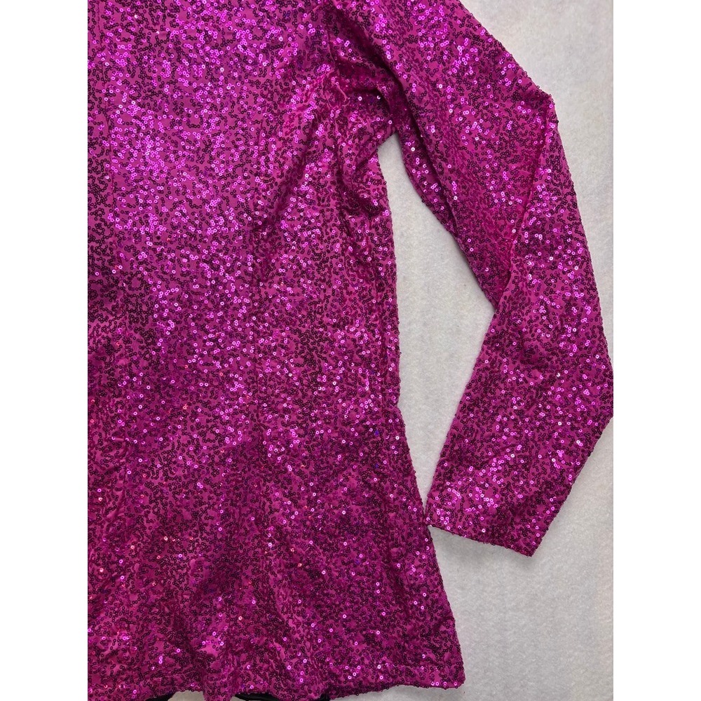 Dance Sophisticates Mens Hot Pink Sequin Blazer Jacket Satin‎ Lapel USA Made 38 - Picture 12 of 12